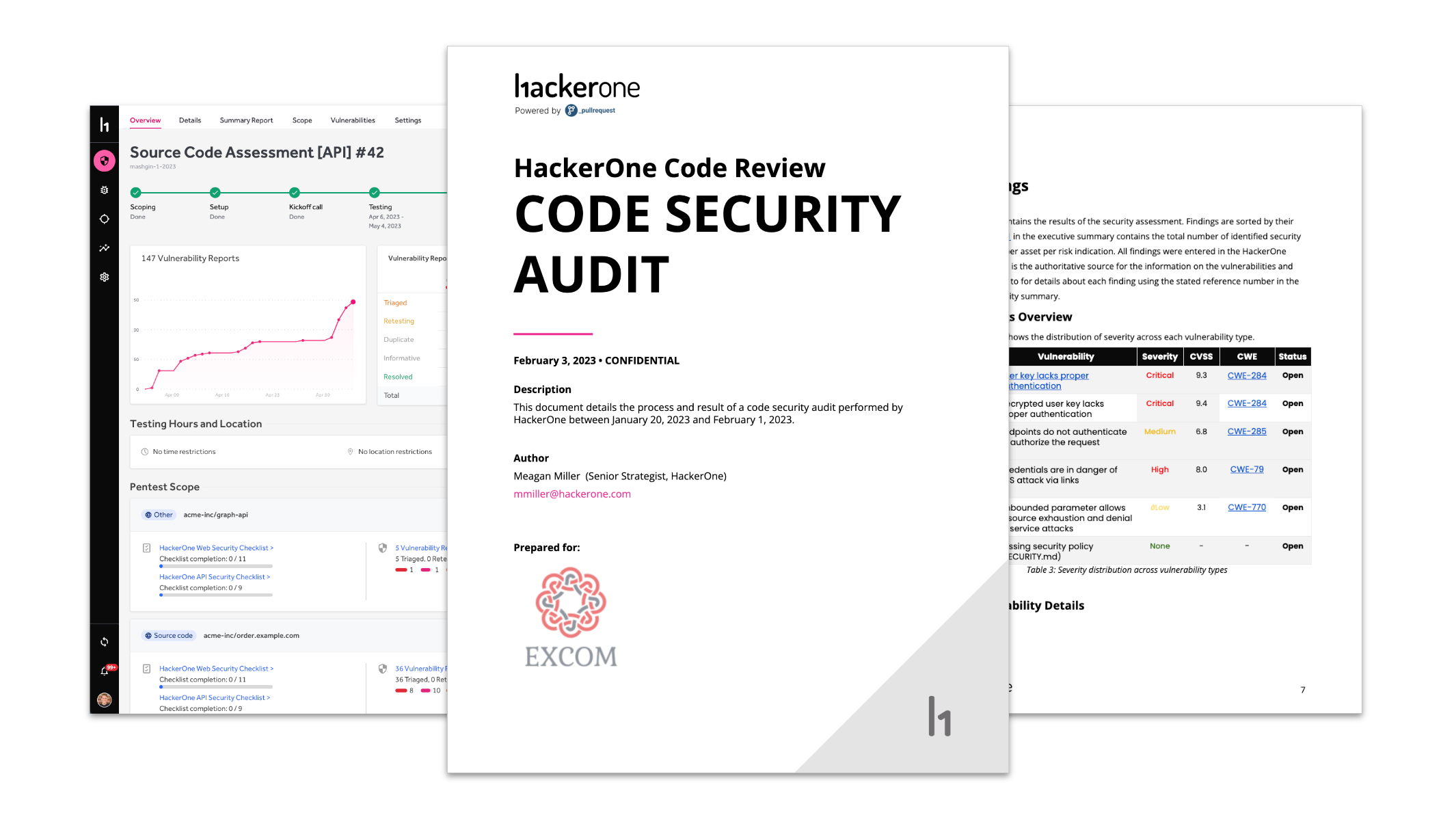 Code Security Audit screen and documents