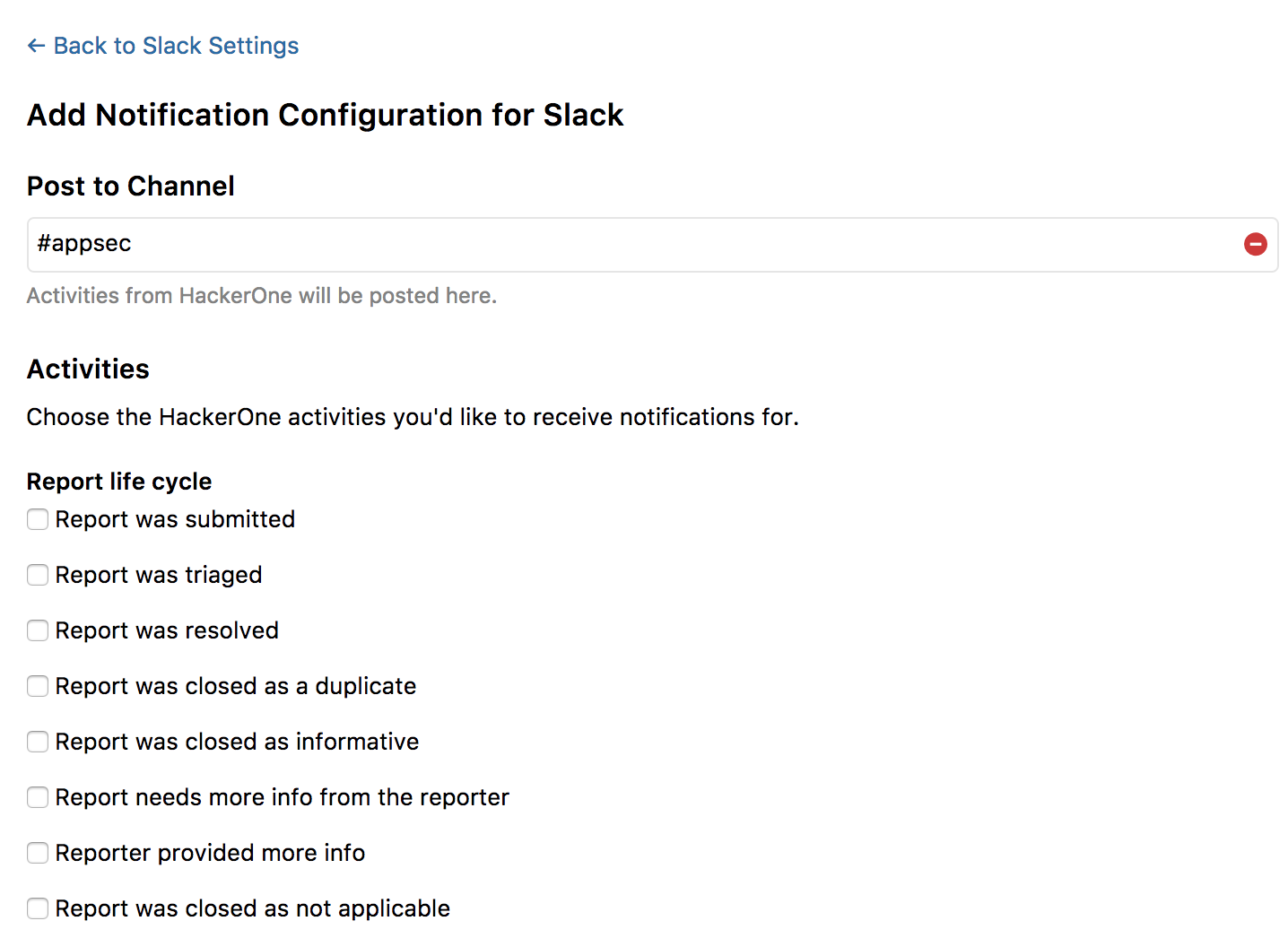 slack configuration