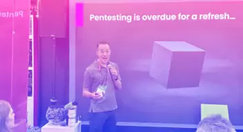 Spencer Chin speaking about pentesting at Black Hat 2023