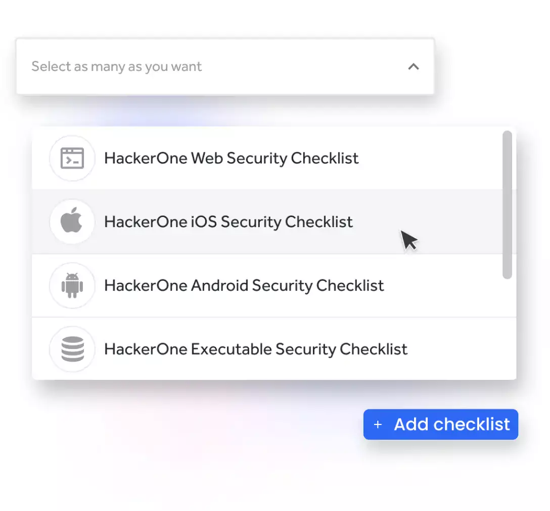 an image demonstrating the ability to select different operating system checklists