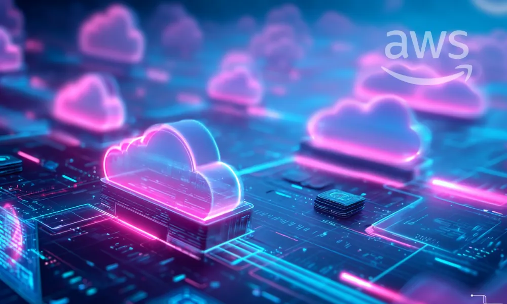 Digital Clouds with AWS Logo