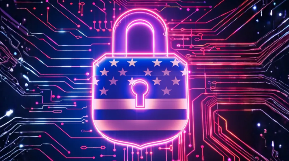 Digital lock with American flag