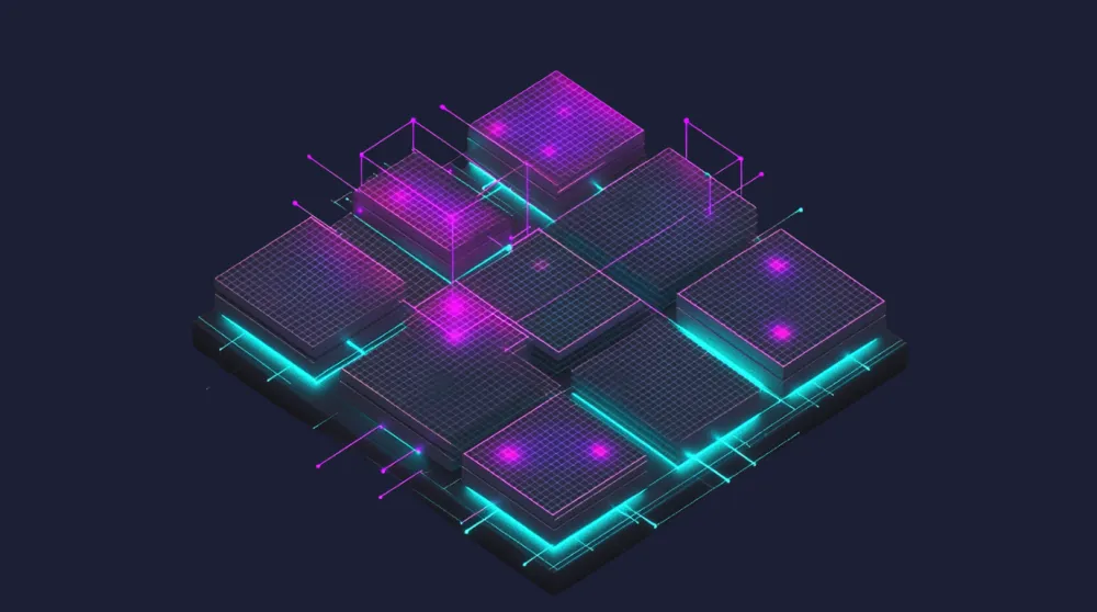 Computer chips on a dark background