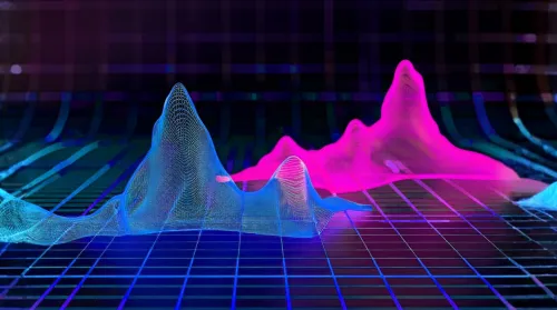 Digital Mountains on Black Background