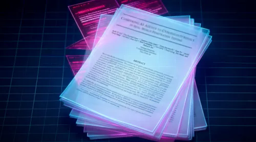 Papers on a dark background