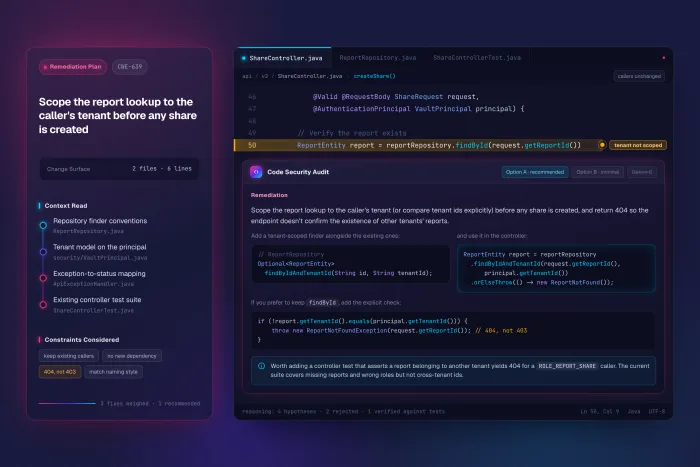code Reporting and fix verification