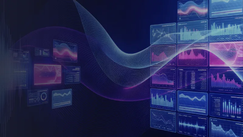 Screens on dark background